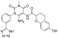  n-[6-氨基-1,2,3,4-四氫-3-甲基-2,4-二氧代-1-[3-(1H-四唑-5-基)苯基]-5-嘧啶]-3,4-二氫-6-羥基-2H-1-苯并吡喃-2-羧酰胺結構式_566921-68-4結構式