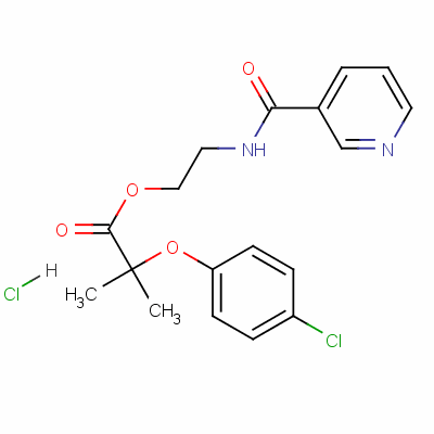 2-[(3-Pyridylcarbonyl)amino]ethyl 2-(4-chlorophenoxy)-2-methylpropionate hydrochloride Structure,56775-92-9Structure