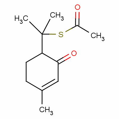 S-[1-甲基-1-(4-甲基-2-氧代-3-環(huán)己烯-1-基)乙基]硫代乙酸酯結(jié)構(gòu)式_57074-35-8結(jié)構(gòu)式