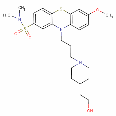 10-[3-[4-(2-Hydroxyethyl)piperidino]propyl ]-7-methoxy-n,n-dimethyl-10h-phenothiazine-2-sulphonamide Structure,57218-10-7Structure