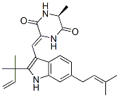 (6S,3z)-6α-甲基-3-[[2-(1,1-二甲基-2-丙烯基)-6-(3-甲基-2-丁烯)-1H-吲哚-3-基]亞甲基]哌嗪-2,5-二酮結構式_57765-86-3結構式