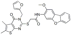 (9ci)-2-[[3-(2-呋喃甲基)-3,4-二氫-5,6-二甲基-4-氧代噻吩并[2,3-d]嘧啶-2-基]硫代]-n-(2-甲氧基-3-二苯并呋喃)-乙酰胺結(jié)構(gòu)式_577699-47-9結(jié)構(gòu)式