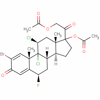 2-溴-9,11beta-二氯-6beta-氟-17,21-二羥基孕甾-1,4-二烯-3,20-二酮 17,21-二(乙酸酯)結(jié)構(gòu)式_57781-16-5結(jié)構(gòu)式