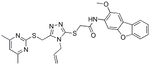 (9ci)-2-[[5-[[(4,6-二甲基-2-嘧啶)硫代]甲基]-4-(2-丙烯基)-4H-1,2,4-噻唑-3-基]硫代]-n-(2-甲氧基-3-二苯并呋喃)-乙酰胺結(jié)構(gòu)式_577984-43-1結(jié)構(gòu)式