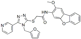 (9ci)-2-[[4-(2-呋喃甲基)-5-(3-吡啶)-4H-1,2,4-噻唑-3-基]硫代]-n-(2-甲氧基-3-二苯并呋喃)-乙酰胺結構式_577985-69-4結構式