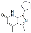 (9ci)-1-環(huán)戊基-1,7-二氫-3,4-二甲基-6H-吡唑并[3,4-b]吡啶-6-酮結(jié)構(gòu)式_578743-92-7結(jié)構(gòu)式