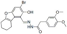 Benzeneacetic acid,3,4-dimethoxy-,[(3-bromo-6,7,8,9-tetrahydro-2-hydroxy-1-dibenzofuranyl)methylene]hydrazide (9ci) Structure,578756-36-2Structure