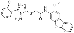 2-[[4-氨基-5-(2-氯苯基)-4H-1,2,4-噻唑-3-基]硫代]-n-(2-甲氧基-3-二苯并呋喃)乙酰胺結(jié)構(gòu)式_578756-90-8結(jié)構(gòu)式