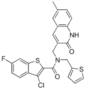 (9ci)-3-氯-n-[(1,2-二氫-6-甲基-2-氧代-3-喹啉)甲基]-6-氟-n-(2-噻吩甲基)-苯并[b]噻吩-2-羧酰胺結(jié)構(gòu)式_579449-15-3結(jié)構(gòu)式