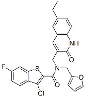 (9ci)-3-氯-n-[(6-乙基-1,2-二氫-2-氧代-3-喹啉)甲基]-6-氟-n-(2-呋喃甲基)-苯并[b]噻吩-2-羧酰胺結(jié)構(gòu)式_579450-33-2結(jié)構(gòu)式