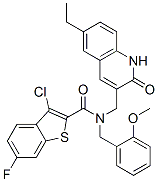 (9ci)-3-氯-n-[(6-乙基-1,2-二氫-2-氧代-3-喹啉)甲基]-6-氟-n-[(2-甲氧基苯基)甲基]-苯并[b]噻吩-2-羧酰胺結(jié)構(gòu)式_579450-66-1結(jié)構(gòu)式