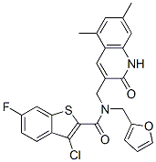 (9ci)-3-氯-n-[(1,2-二氫-5,7-二甲基-2-氧代-3-喹啉)甲基]-6-氟-n-(2-呋喃甲基)-苯并[b]噻吩-2-羧酰胺結(jié)構(gòu)式_579454-06-1結(jié)構(gòu)式
