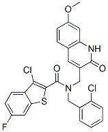 (9ci)-3-氯-n-[(2-氯苯基)甲基]-n-[(1,2-二氫-7-甲氧基-2-氧代-3-喹啉)甲基]-6-氟-苯并[b]噻吩-2-羧酰胺結(jié)構(gòu)式_579456-90-9結(jié)構(gòu)式