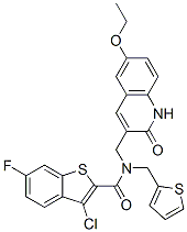 (9ci)-3-氯-n-[(6-乙氧基-1,2-二氫-2-氧代-3-喹啉)甲基]-6-氟-n-(2-噻吩甲基)-苯并[b]噻吩-2-羧酰胺結構式_579458-79-0結構式