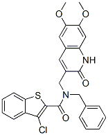 (9ci)-3-氯-n-[(1,2-二氫-6,7-二甲氧基-2-氧代-3-喹啉)甲基]-n-(苯基甲基)-苯并[b]噻吩-2-羧酰胺結(jié)構(gòu)式_579459-75-9結(jié)構(gòu)式