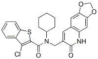 (9ci)-3-氯-n-環(huán)己基-n-[(5,6-二氫-6-氧代-1,3-二氧代[4,5-g]喹啉-7-基)甲基]-苯并[b]噻吩-2-羧酰胺結(jié)構(gòu)式_579517-01-4結(jié)構(gòu)式