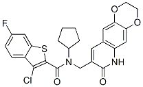 (9ci)-3-氯-n-環(huán)戊基-6-氟-n-[(2,3,6,7-四氫-7-氧代-1,4-二噁英并[2,3-g]喹啉-8-基)甲基]-苯并[b]噻吩-2-羧酰胺結(jié)構(gòu)式_579518-08-4結(jié)構(gòu)式