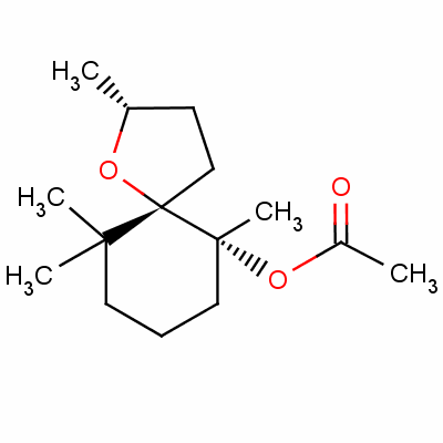 [2Alpha,5alpha(r*)]-2,6,10,10-tetramethyl1-oxaspiro[4.5]decan-6-yl acetate Structure,57967-72-3Structure