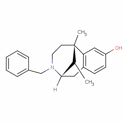 (2alpha,6alpha,11R*)-3-芐基-1,2,3,4,5,6-六氫-6,11-二甲基-2,6-甲橋-3-苯并氮雜環(huán)辛四烯-8-醇結(jié)構(gòu)式_58072-89-2結(jié)構(gòu)式