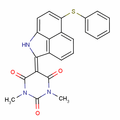 1,3-Dimethyl-5-[6-(phenylthio)benz[cd]indol-2(1h)-ylidene]barbituric acid Structure,58470-74-9Structure