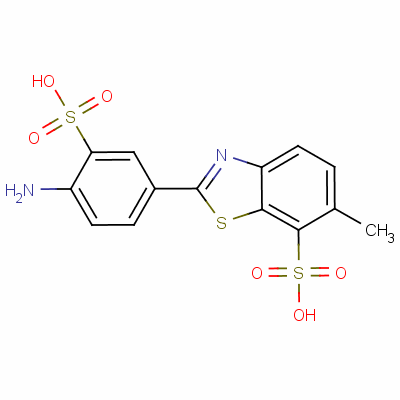 2-(4-Amino-3-sulphophenyl)-6-methylbenzothiazole-7-sulphonic acid Structure,5855-98-1Structure