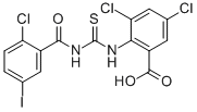 3,5-Dichloro-2-[[[(2-chloro-5-iodobenzoyl)amino]thioxomethyl ]amino]-benzoic acid Structure,586391-44-8Structure