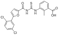 3-[[[[[5-(2,5-Dichlorophenyl)-2-furanyl ]carbonyl ]amino]thioxomethyl ]amino]-2-methyl-benzoic acid Structure,586392-37-2Structure