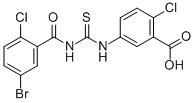 5-[[[(5-Bromo-2-chlorobenzoyl)amino]thioxomethyl ]amino]-2-chloro-benzoic acid Structure,586392-51-0Structure