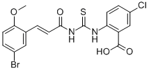 2-[[[[3-(5-Bromo-2-methoxyphenyl)-1-oxo-2-propenyl ]amino]thioxomethyl ]amino]-5-chloro-benzoic acid Structure,586394-17-4Structure