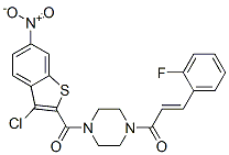 (9ci)-1-[(3-氯-6-硝基苯并[b]噻吩-2-基)羰基]-4-[3-(2-氟苯基)-1-氧代-2-丙烯基]-哌嗪結構式_588673-75-0結構式