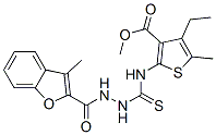 2-Benzofurancarboxylicacid,3-methyl-,2-[[[4-ethyl-3-(methoxycarbonyl)-5-methyl-2-thienyl ]amino]thioxomethyl ]hydrazide(9ci) Structure,588712-96-3Structure