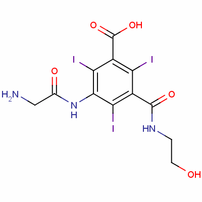 3-[(氨基乙?；?氨基]-5-[[(2-羥基乙基)氨基]羰基]-2,4,6-三碘苯甲酸結(jié)構(gòu)式_59017-39-9結(jié)構(gòu)式