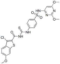 (9ci)-3-氯-n-[[[4-[[(2,6-二甲氧基-4-嘧啶)氨基]磺?；鵠苯基]氨基]硫氧代甲基]-6-甲氧基-苯并[b]噻吩-2-羧酰胺結(jié)構(gòu)式_590400-22-9結(jié)構(gòu)式