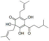 4-(1-Oxo-4-methylpentyl)-3,5,6-trihydroxy-2,6-bis(3-methyl-2-butenyl)-2,4-cyclohexadien-1-one Structure,59122-94-0Structure