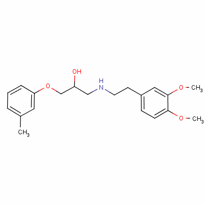 2-Propanol, 1-[[2-(3,4-dimethoxyphenyl)ethyl]amino]-3-(3-methylphenoxy)- Structure,59170-23-9Structure