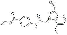 Benzoic acid,4-[[(7-ethyl-3-formyl-1h-indol-1-yl)acetyl ]amino]-,ethyl ester (9ci) Structure,593237-12-8Structure