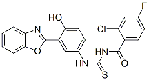 Benzamide,n-[[[3-(2-benzoxazolyl)-4-hydroxyphenyl ]amino]thioxomethyl ]-2-chloro-4-fluoro-(9ci) Structure,593238-53-0Structure