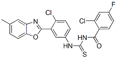 Benzamide,2-chloro-n-[[[4-chloro-3-(5-methyl-2-benzoxazolyl)phenyl ]amino]thioxomethyl ]-4-fluoro-(9ci) Structure,593238-55-2Structure