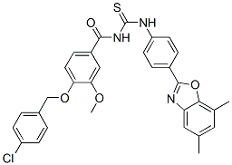 (9ci)-4-[(4-氯苯基)甲氧基]-n-[[[4-(5,7-二甲基-2-苯并噁唑基)苯基]氨基]硫氧代甲基]-3-甲氧基-苯甲酰胺結(jié)構(gòu)式_593238-82-5結(jié)構(gòu)式