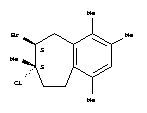 (7S)-8β-溴-7-氯-6,7,8,9-四氫-1,2,4,7-四甲基-5H-苯并環(huán)庚烯結(jié)構(gòu)式_59557-94-7結(jié)構(gòu)式