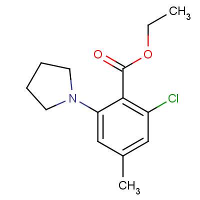 Ethyl 2-chloro-4-methyl-6-tetrahydro-1h-pyrrol-1-ylbenzoate Structure,59686-39-4Structure