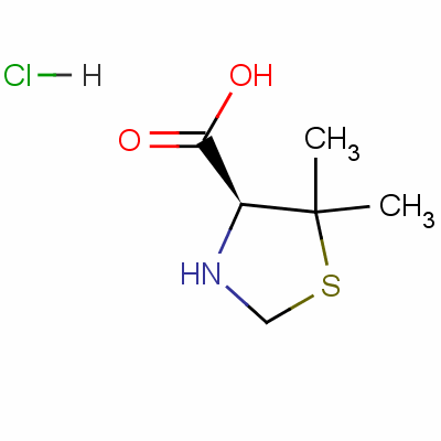 (S)-5,5-二甲基噻唑烷-4-羧酸鹽酸鹽結(jié)構(gòu)式_59712-84-4結(jié)構(gòu)式