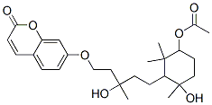 (+)-7-[[5-(3-乙酰基氧基-6-羥基-2,2,6-三甲基環(huán)己基)-3-羥基-3-甲基戊基]氧基]-2H-1-苯并吡喃-2-酮結(jié)構(gòu)式_60077-53-4結(jié)構(gòu)式