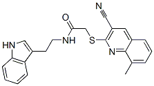 (9ci)-2-[(3-氰基-8-甲基-2-喹啉)硫代]-n-[2-(1H-吲哚-3-基)乙基]-乙酰胺結(jié)構(gòu)式_602264-07-3結(jié)構(gòu)式