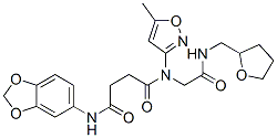 (9ci)-n-1,3-苯并二氧雜環(huán)戊烯l-5-基-n-(5-甲基-3-異噁唑基)-n-[2-氧代-2-[[(四氫-2-呋喃)甲基]氨基]乙基]-丁烷二酰胺結(jié)構(gòu)式_602322-40-7結(jié)構(gòu)式