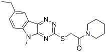 (9ci)-1-[[(8-乙基-5-甲基-5H-1,2,4-噻嗪并[5,6-b]吲哚-3-基)硫代]乙酰基]-哌啶結(jié)構(gòu)式_603946-64-1結(jié)構(gòu)式