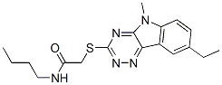 (9ci)-n-丁基-2-[(8-乙基-5-甲基-5H-1,2,4-噻嗪并[5,6-b]吲哚-3-基)硫代]-乙酰胺結(jié)構(gòu)式_603946-79-8結(jié)構(gòu)式