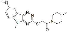 (9ci)-1-[[(8-甲氧基-5-甲基-5H-1,2,4-噻嗪并[5,6-b]吲哚-3-基)硫代]乙?；鵠-4-甲基-哌啶結(jié)構(gòu)式_603947-59-7結(jié)構(gòu)式