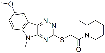 (9ci)-1-[[(8-甲氧基-5-甲基-5H-1,2,4-噻嗪并[5,6-b]吲哚-3-基)硫代]乙?；鵠-2-甲基-哌啶結(jié)構(gòu)式_603947-60-0結(jié)構(gòu)式