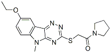 (9CI)-1-[[(8-乙氧基-5-甲基-5H-1,2,4-噻嗪并[5,6-b]吲哚-3-基)硫代]乙?；鵠-吡咯烷結(jié)構(gòu)式_603947-77-9結(jié)構(gòu)式